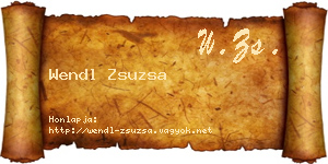 Wendl Zsuzsa névjegykártya
